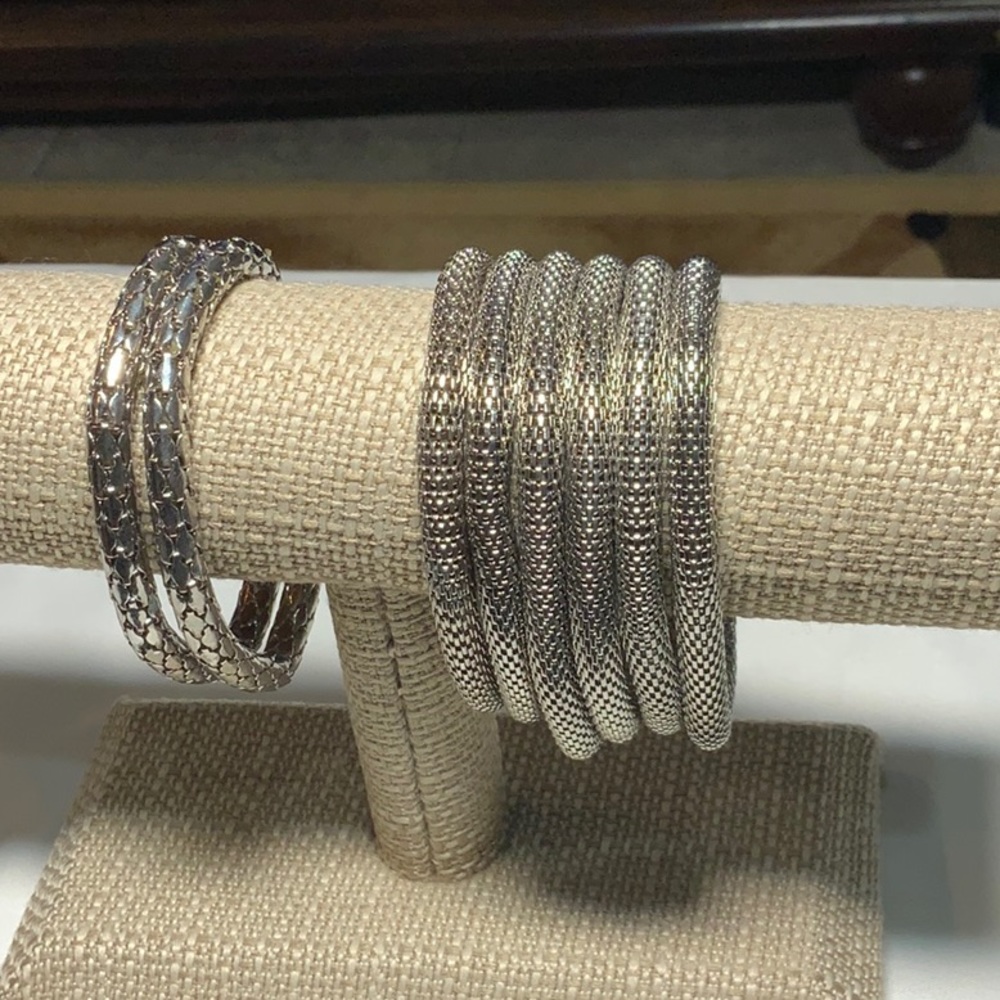 Lot of Mesh Bracelets silver